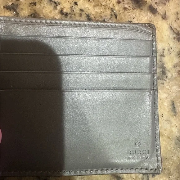 Gucci Embossed Gray Leather Card Holder - Picture 6 of 9
